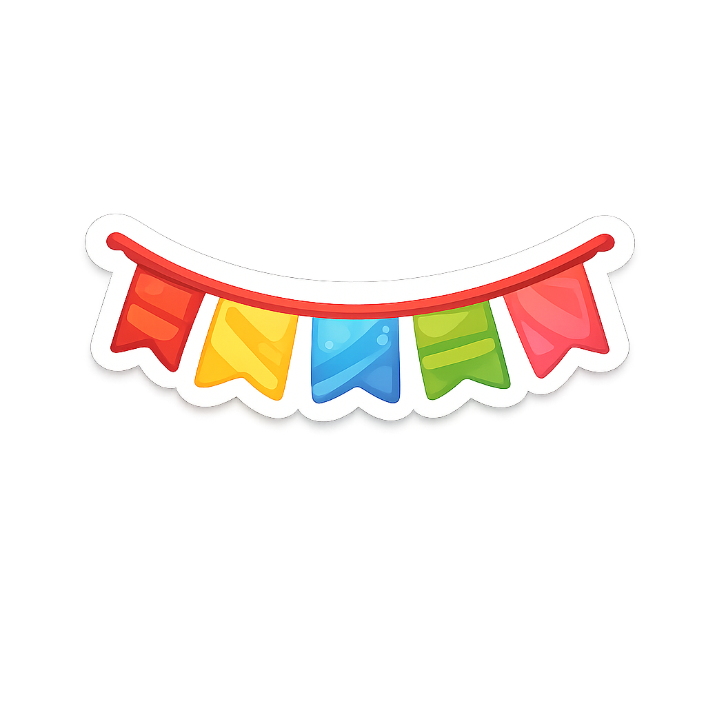 Birthday bunting sticker