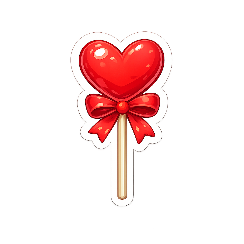 Heart lollipop sticker