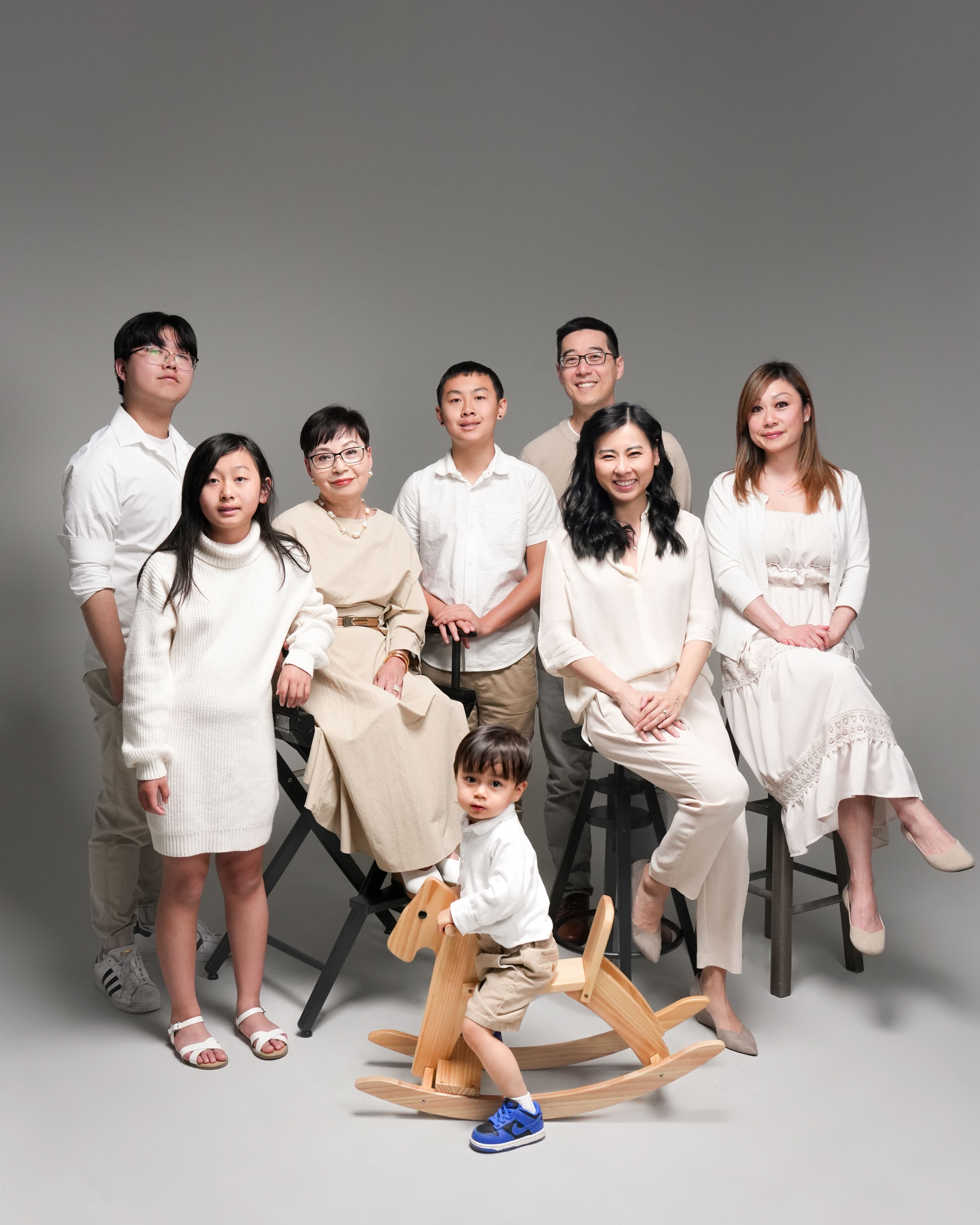 Multigenerational family portrait in Santa Clara, California