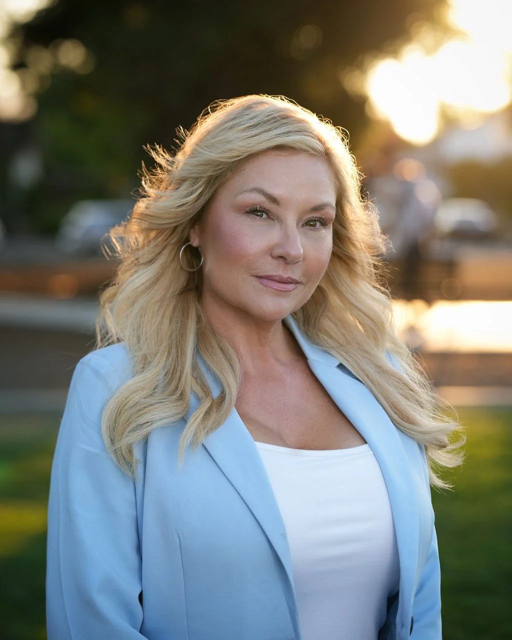 Outdoor headshot on Santa Cruz Avenue in Los Gatos, California by Pacifica Studio.