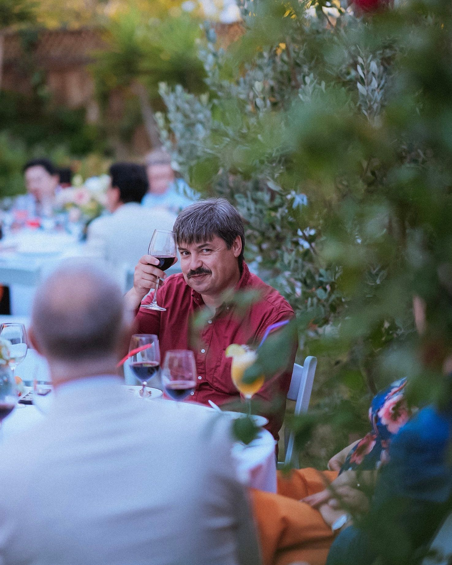 Couple toasting at a Bay Area party in California
